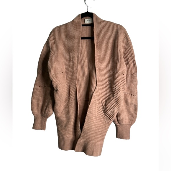 Wilfred Marino wool blush pink cable knit open sweater cardigan size small - Picture 2 of 13